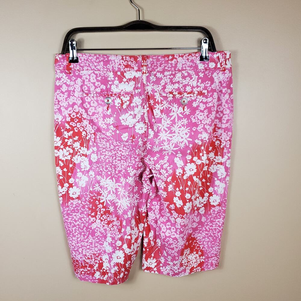 Vintage Bandolino Pink Floral Bermuda Shorts Size 12P - Picture 5 of 10